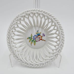 Herend Hungary Porcelain &quot;Openwork Bowl&quot; hand-painted small basket 7371