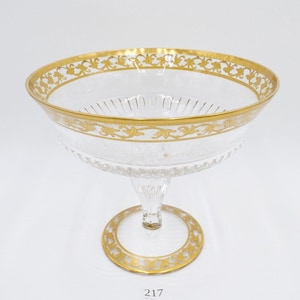 Saint Louis France CALLOT Aufsatzschale Fußschale Schale Goldrand Bodenmarke