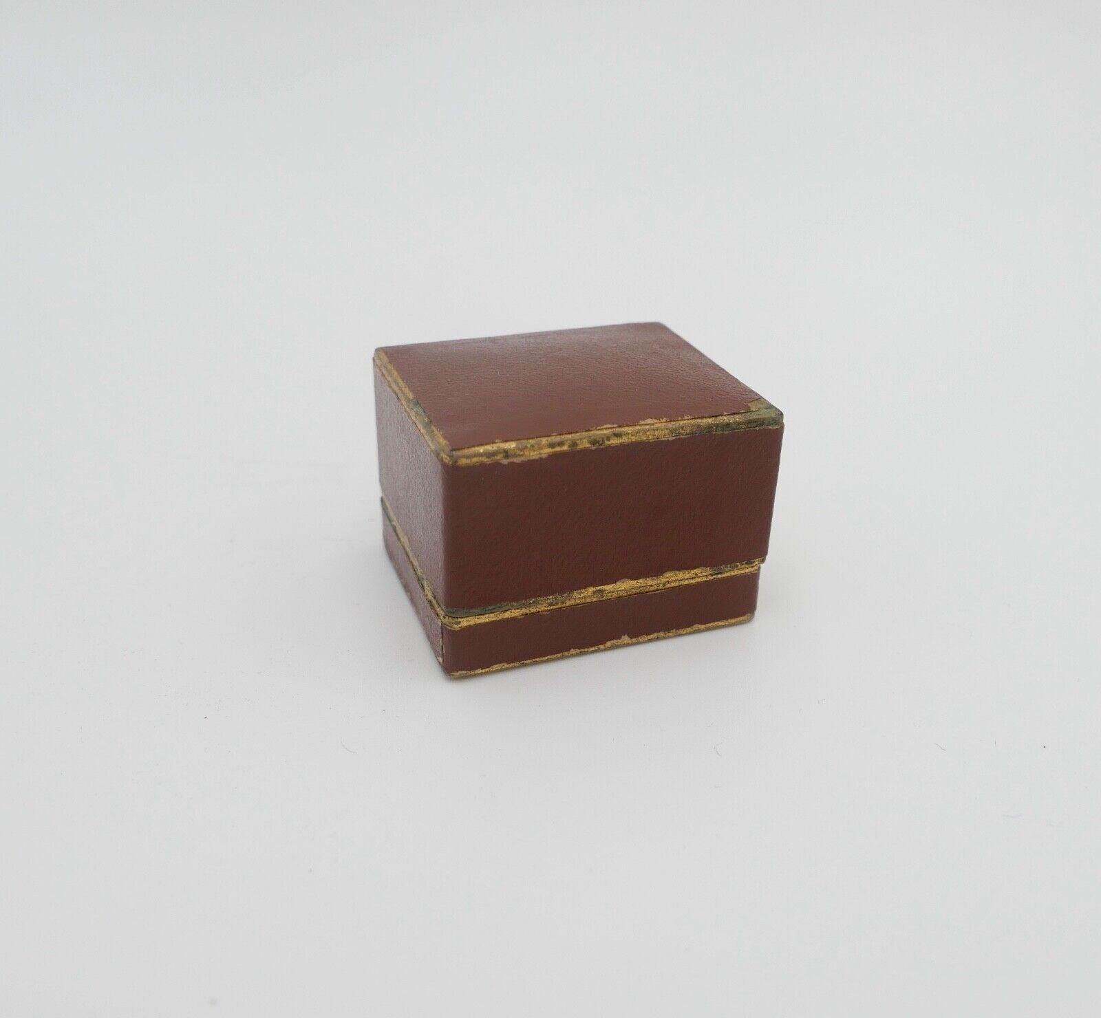 アンティークリングケース 3.5x4x2.8cm ブラウンケースボックス収納箱 