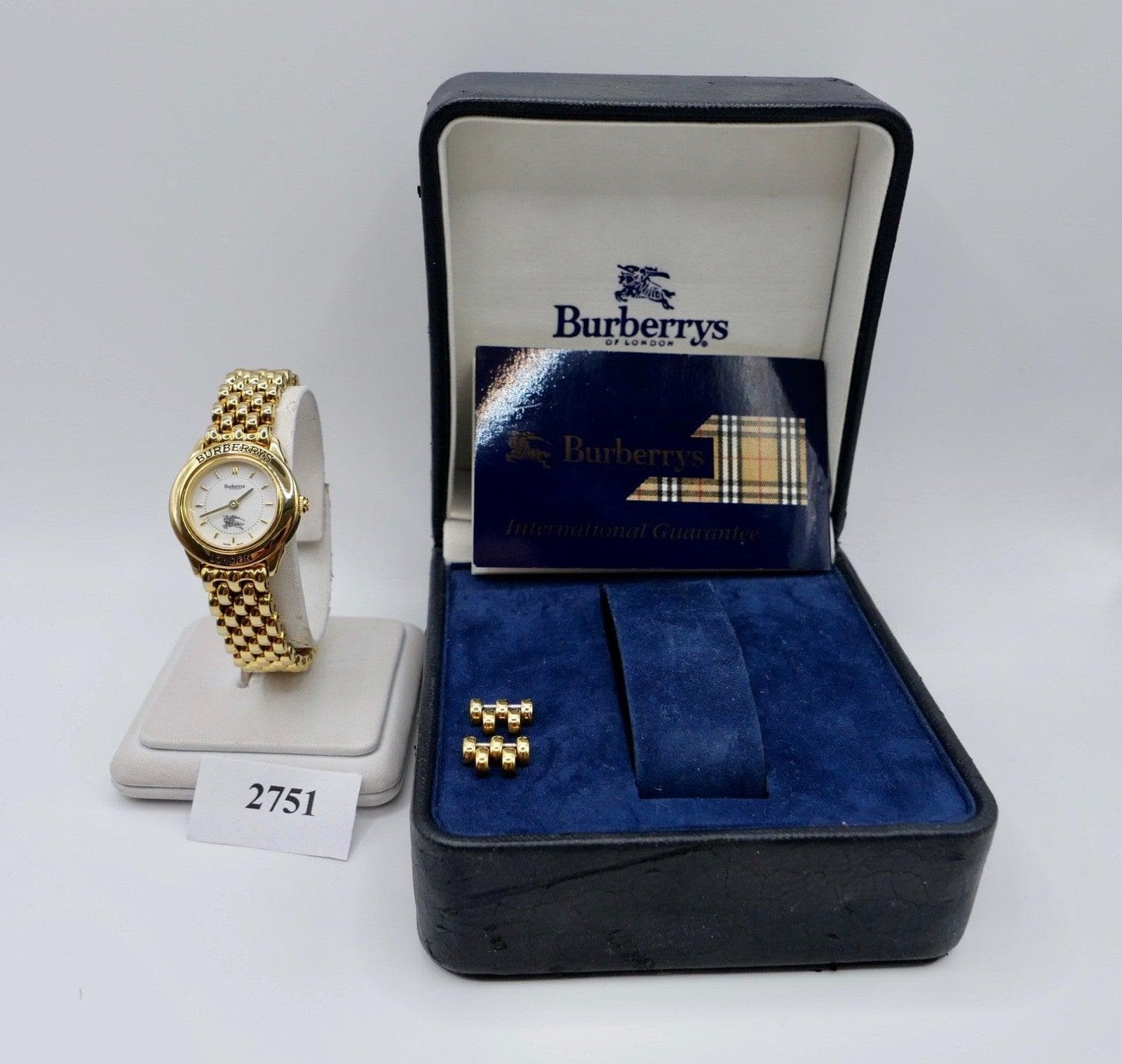 Burberry Ladies Watch 1206 Box & Papers Vintage 1996 Quartz Gold Burberry Ladies Watch 1206 Box & Papers Vintage 1996 Quartz Gold
