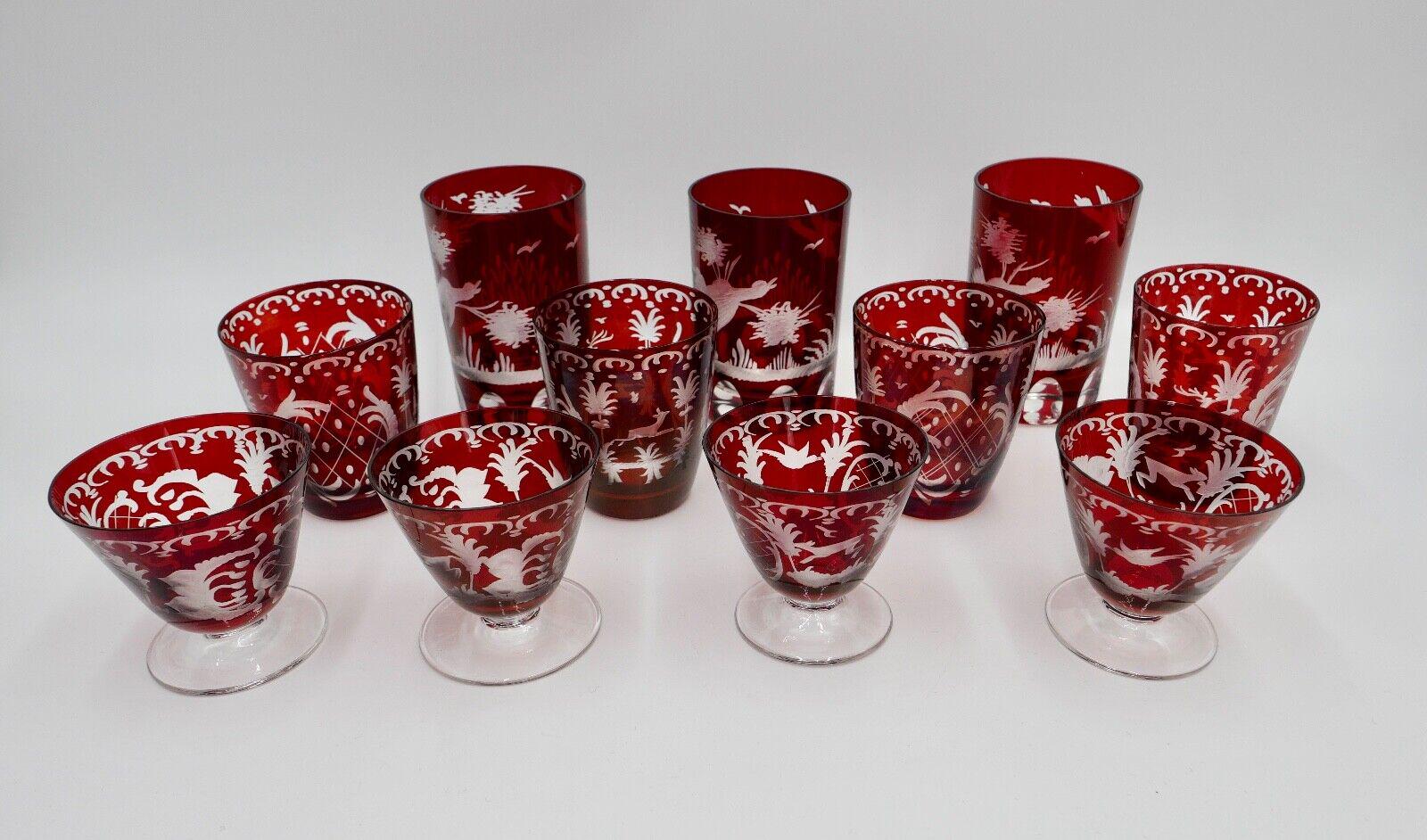 レトロ⭐️チェコスロバキア時代　ボヘミアガラスエガーマンコレクション Egermann glass - Etsy 日本