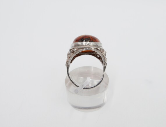 80er Jahre Designer Ring Bernstein Silber 925 Gr.… - image 5