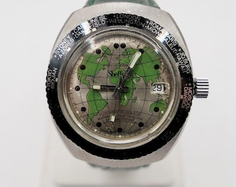 Sheffield Diver's Watch World Watch Men's Automatic Wristwatch with Green Dial
