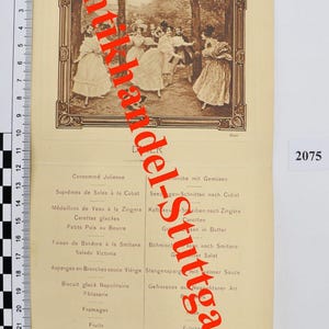 Menu antigo do menu DINER Hotel Frankfurter Hof 1910 Frankfurt am Main