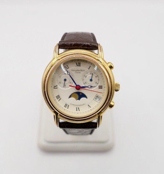2000s Mercedes Benz Classic Chronograph Quartz Moon Phase 35 Mm - Etsy