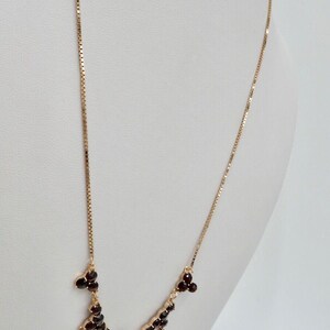 Alte Collier Kette 55cm Rotgold 333 8K Gold mit Granat FBM Venezianerkette