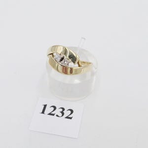 Ladies&#39; yellow gold diamond brilliant ring 0.14 ct 585 14K size 56-57