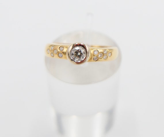 Elegant Bicolor Yellow/White Gold Ring 0.32 Ct SI… - image 1