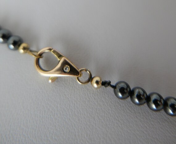Chain necklace diamond brilliant blood stone hema… - image 5