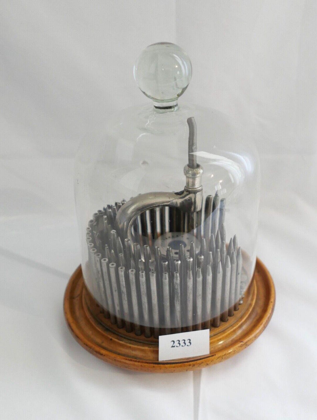 Watchmaker Riveting Set Antique Watchmaker's Tool, Riveting Machine Behind Original Glass Dome ...
