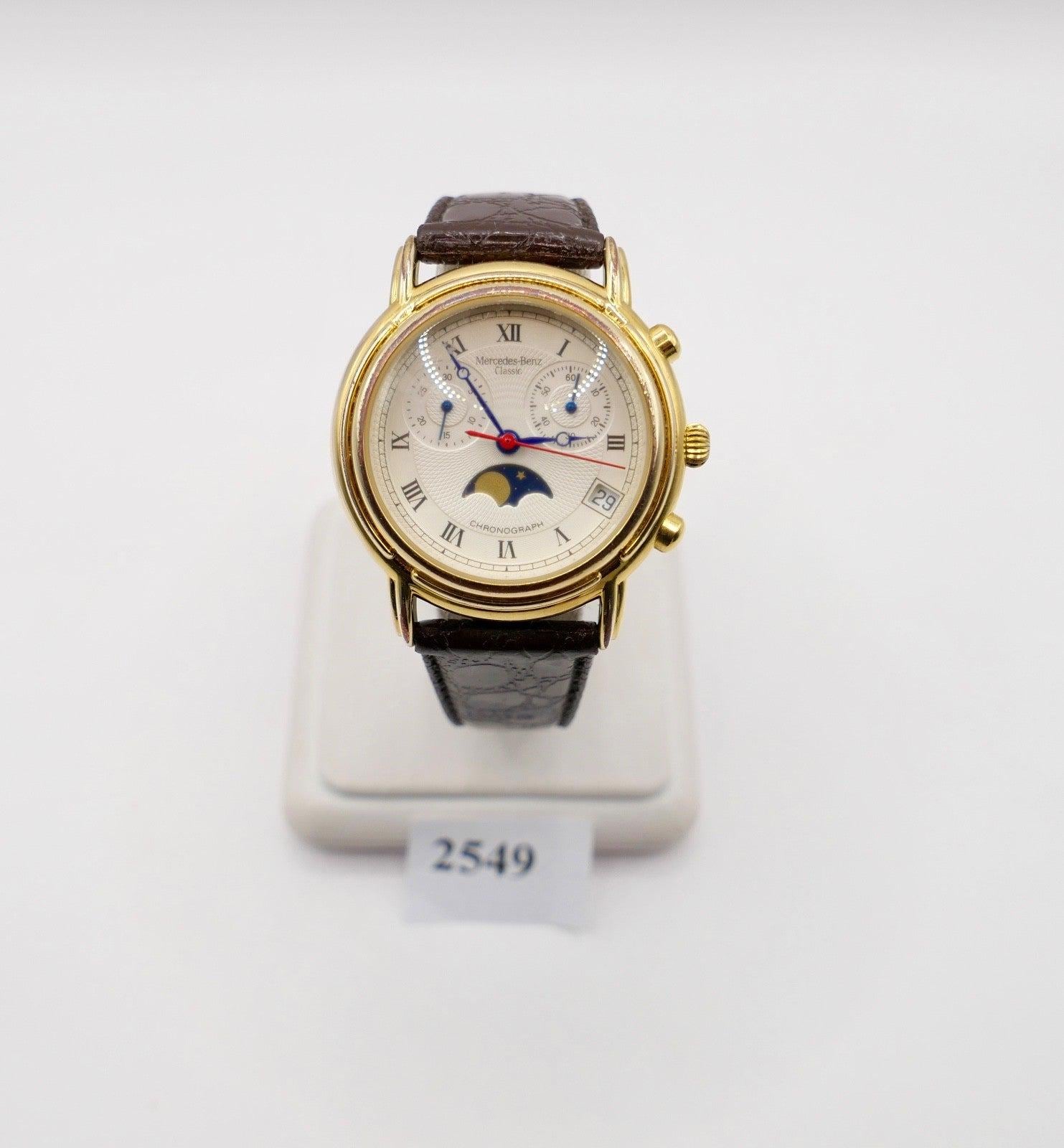2000s Mercedes Benz Classic Chronograph Quartz Moon Phase 35 Mm - Etsy