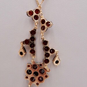 Alte Collier Kette 55cm Rotgold 333 8K Gold mit Granat FBM Venezianerkette