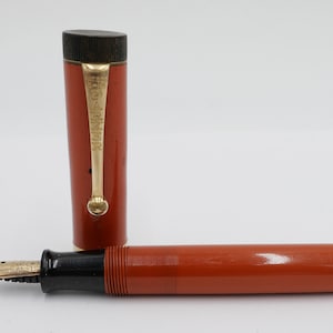 Vintage 30er Jahre PARKER 772078 Duofold Big Red Ø 11 mm 14Ct / 585 Gold Feder