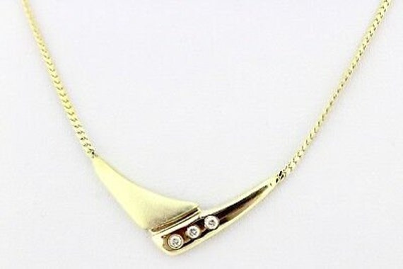 Gold Brilliant Necklace Chain 585 14k Diamond 43 Cm 0 15 Ct Etsy