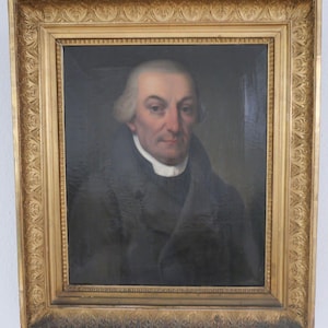80 x 69 cm painting Biedermeier gentleman portrait man oil on canvas gold frame