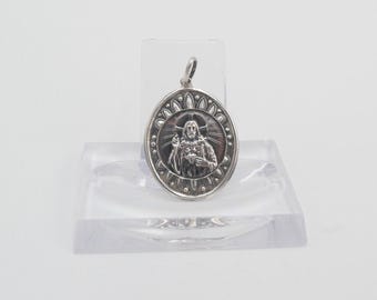 NEW 1960s Medallion Pendant Jesus Christ 835 Silver