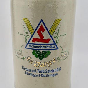 3 Liter Beer Mug 1878 1953 Schwabenbräu 75 Years Stuttgart Vaihingen ROB LEICHT