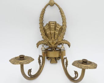 Art Nouveau France around 1900 brass wall lamp without glass