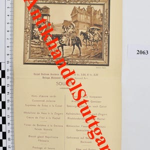 Menu SOUPER antigo / Menu Hotel Frankfurter Hof 1910 Frankfurt am Main