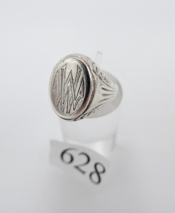 Old Art Deco Signet Ring Men's Ring Monogram WW/MM