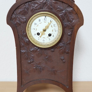 Large pendulum table clock Societe Clusienne S.C.A.P.H. Cluses wood brown