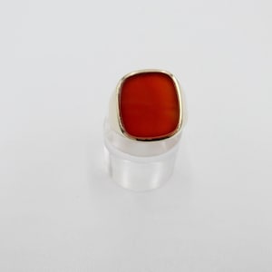 Old signet ring with carnelian gold 333 / 8K men's ring size 62
