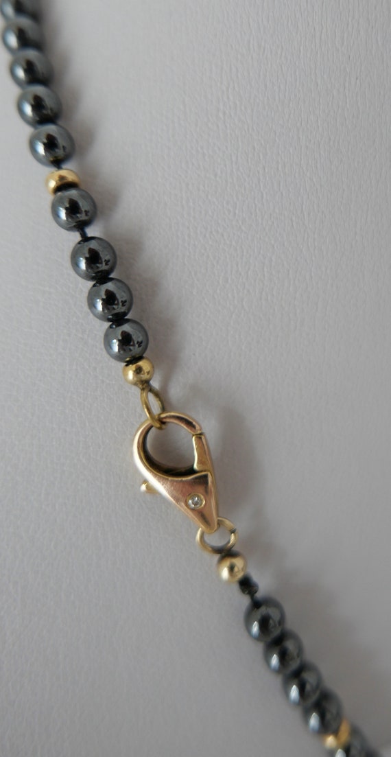 Chain necklace diamond brilliant blood stone hema… - image 6