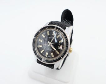 Rare 60s Buler beryllium balance Jemaflex diver diver Ø 36 mm new strap
