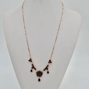 Old necklace chain 55 cm red gold 333 8K gold with garnet FBM Venetian chain