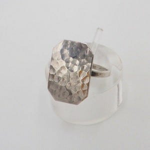 Vintage 60s silver 835 ring size 52 53 ring head hammered men&#39;s women&#39;s