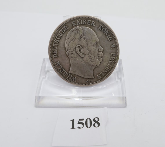 5 Mark 1876 C Jäger J.97 PREUSSEN WILHELM I. Silver 900 German