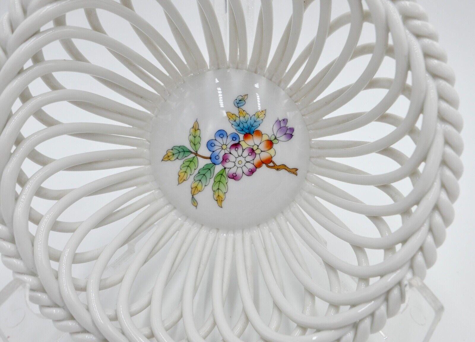 ヘレンド ハンガリー磁器「透かし彫りボウル」手描き小籠 7371 - Etsy 日本