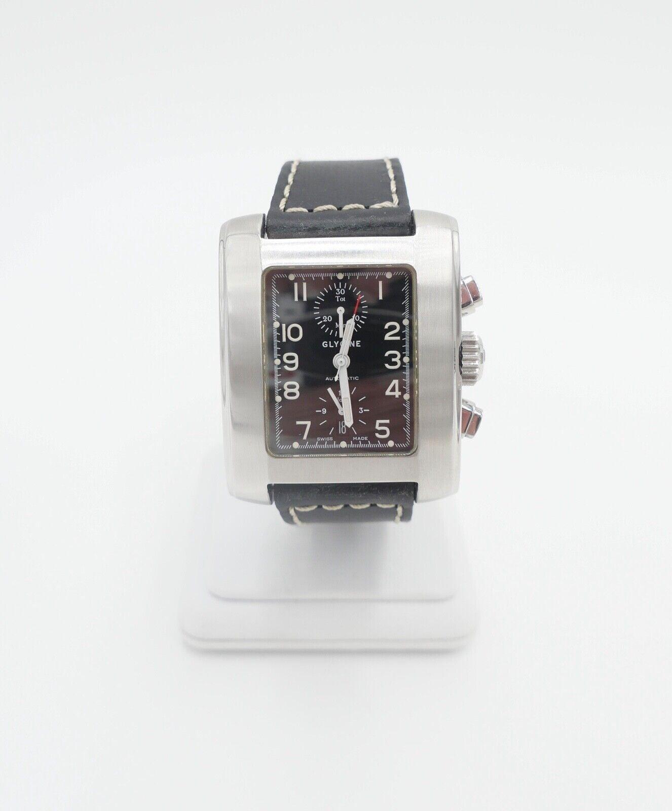 Glycine Le Grand Carré Automatic Chronograph 49 x 39 mm Ref. 3810 Cal. 7750 steel
