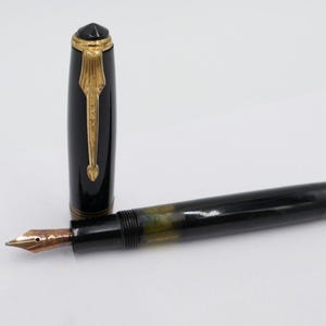 Vintage vulpen vulpen REFORM zwart goud 14kt / 585 gouden penpunt 54