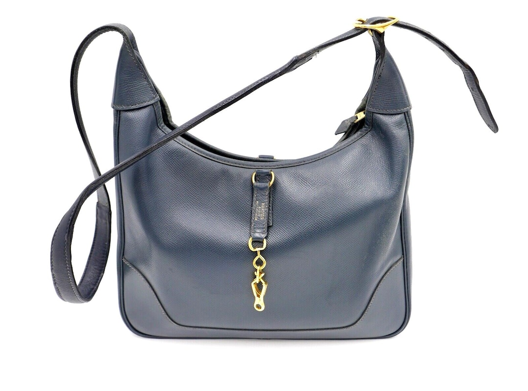 Original HERMÈS HERMES Paris Vintage Marine Blau Leder