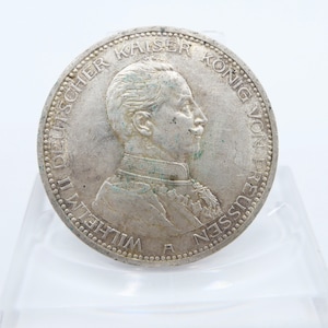 5 Mark 1913 A J.114 Prusia Kaiser Wilhelm en uniforme Plata 900