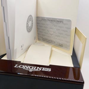 Original LONGINES watch box with watch card outer carton warranty