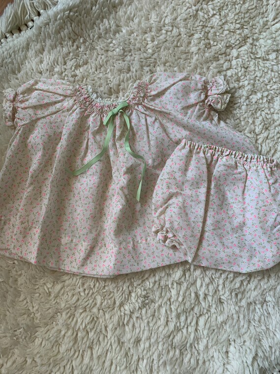 Vintage 50s/60s Infant Girl Spring Dress With Mat… - image 1