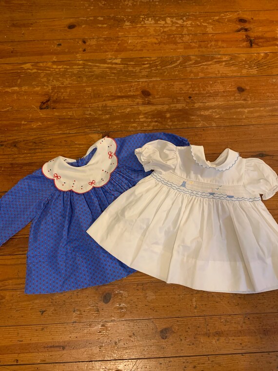 Lot of 2 Vintage 70s Infant Baby Doll Dresses