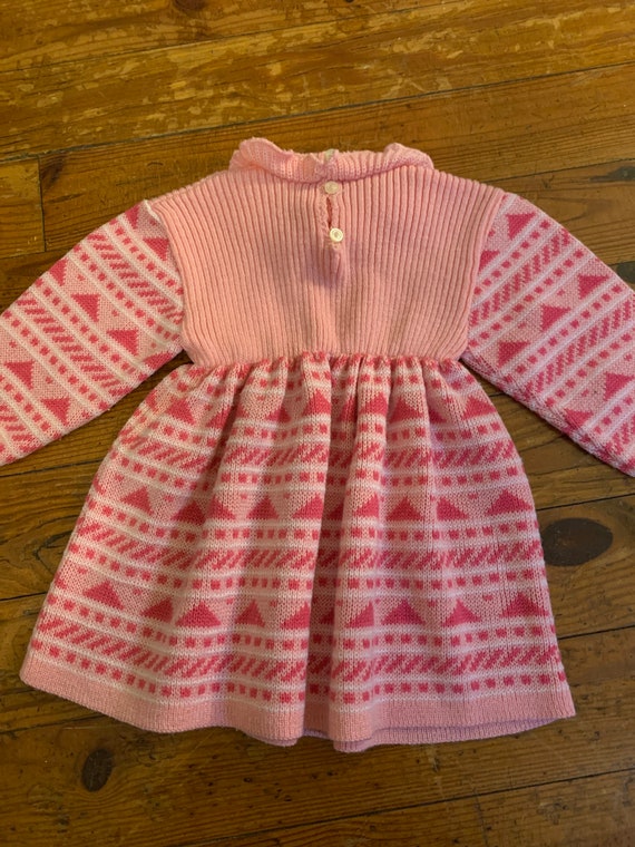 Vintage 60s Pink Infant Baby Girls Dress with But… - image 3