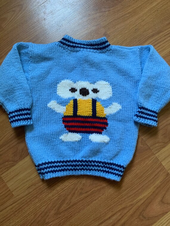 Vintage Kids 70s/80s Koala Hand Knit Sweater - image 2