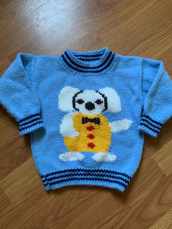 Vintage Kids 70s/80s Koala Hand Knit Sweater - image 1