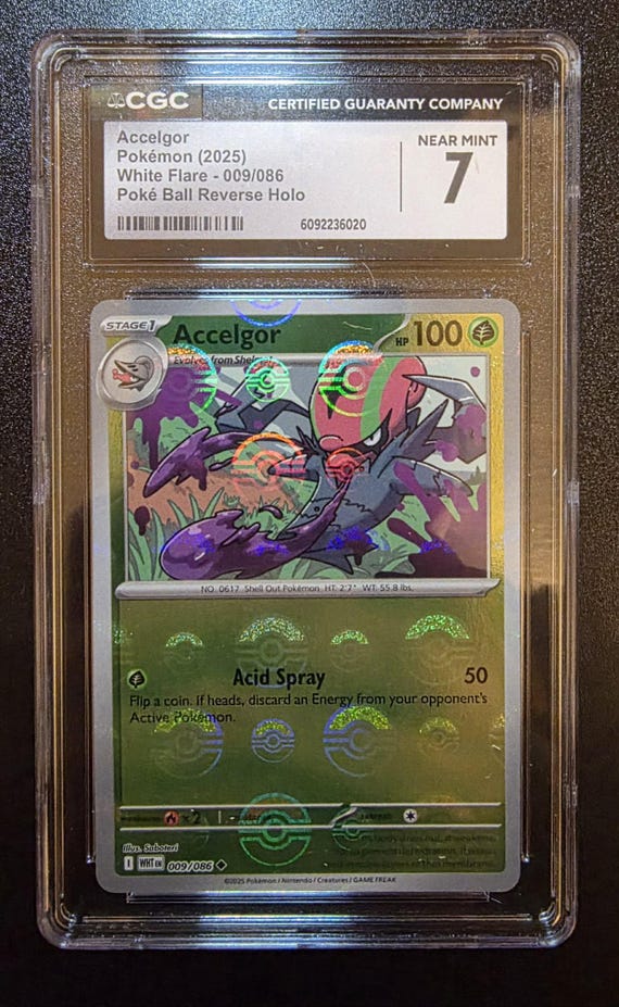 Accelgor, White Flare 009/086, Poke Ball Reverse Holo - Etsy