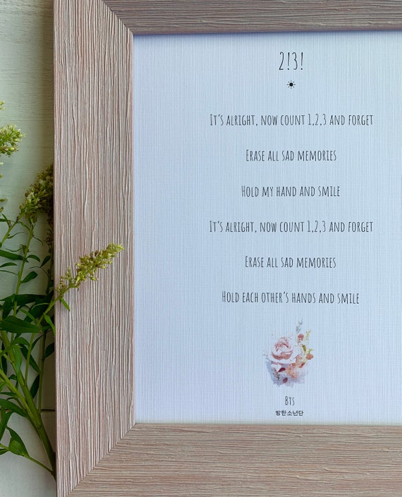 BTS Paradise Lyrics Beautiful Quote Wall Art 