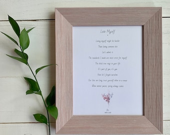 BTS Love Myself Lyrics, Beautiful Quote, Wall Art