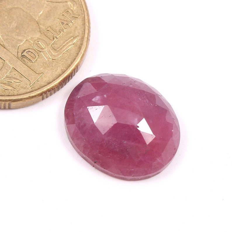 Rose cut Cabochon 17x14x6mm 14 Carat Faceted Ruby Ruby Cabochon Loose Cabochons Gemstones Ruby oval Cabochon Natural Ruby Gemstone