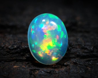 Cabochon d'opale de feu Welo 10 x 8 x 4 mm, opale naturelle d'Éthiopie, opale Lightning Ridge, cabochon d'opale de feu multi-broches