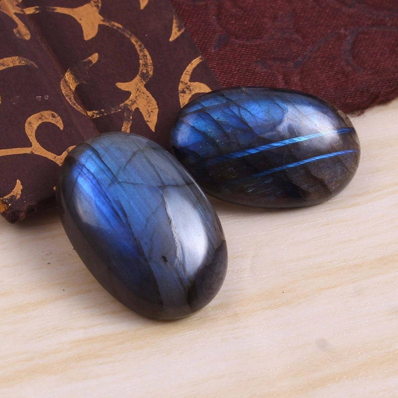 54 carat Greenish Blue Natural Labradorite Cabochon Labradorite Gemstone Loose Cabochon Oval Handmade Supplies 27x19x7mm 27x16.5x6mm