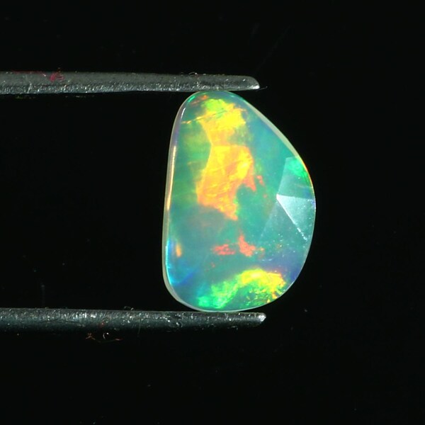 12x8x2.5mm Lightning Ridge Opal Gemstone, Ethiopian Opal Fire Opal Rose cut Gemstone, Opal Rosecut Flat Back Faceted Cut Cabochon Gemstone