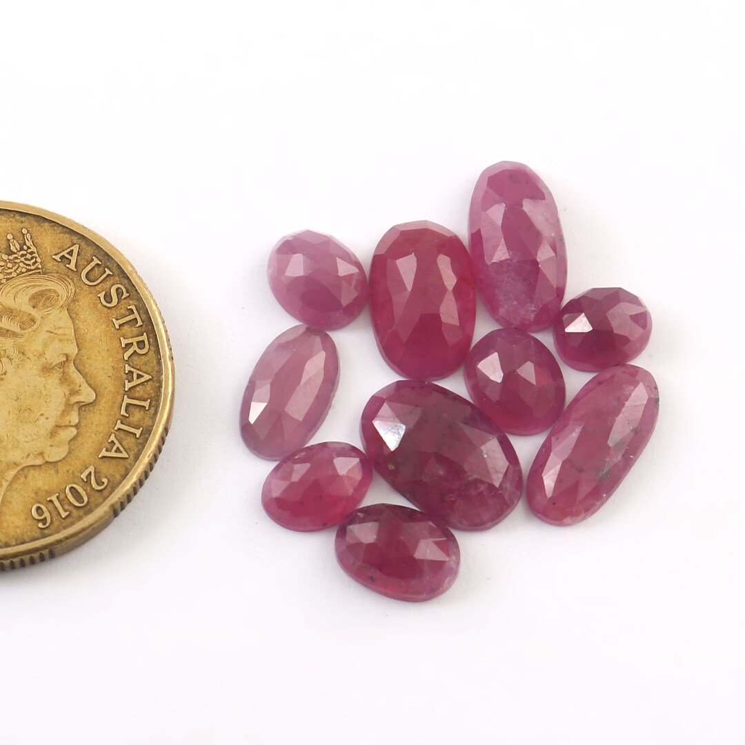 10 Piece Untreated Ruby Rose Cut Lot July Birthstone Red - Etsy
